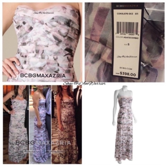 BCBGMaxAzria celeb favorite floral tiered tulle strapless gown *Shop@iamwarrior - Picture 5 of 16